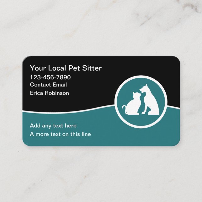 Design de Cartão de visita Pet Sitter legal (Frente)