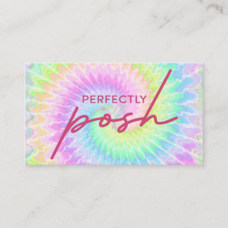 design de cartão de visita tie dye Perfectly Posh