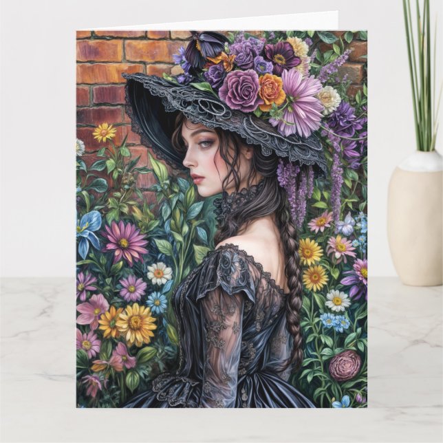 Design de cartão Spring Victorian Goth 2025 3 (Frente)