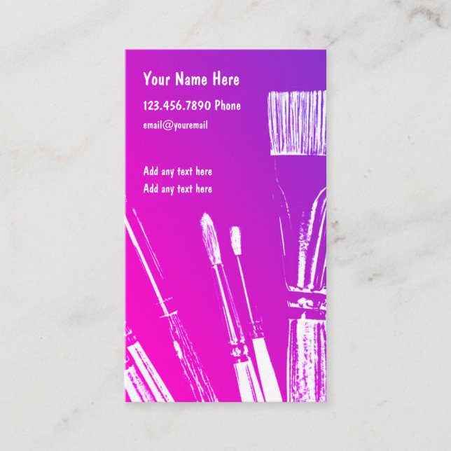 Design de Cartões de visitas de Pintores Artistas (Frente)