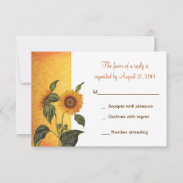 design de casamento do rsvp com girassol