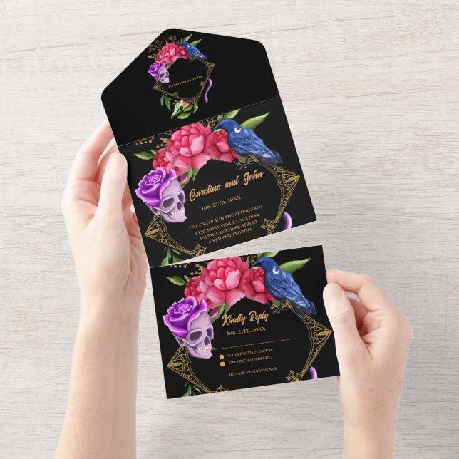 Design de casamento místico escuro e romântico (Aba destacável)