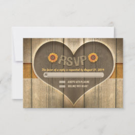 design de casamento rsvp do coração de madeira
