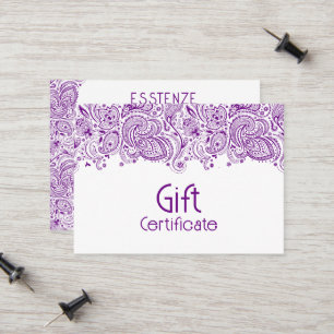 Design de Certificado de Presente Paisley Branco R