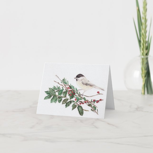 design de Chickadee-de-cabeça-preta em um cartão d (Frente)