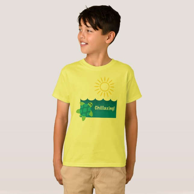 Design de Chillaxismo de Tartaruga - Camisa T Bási (Frente Completa)