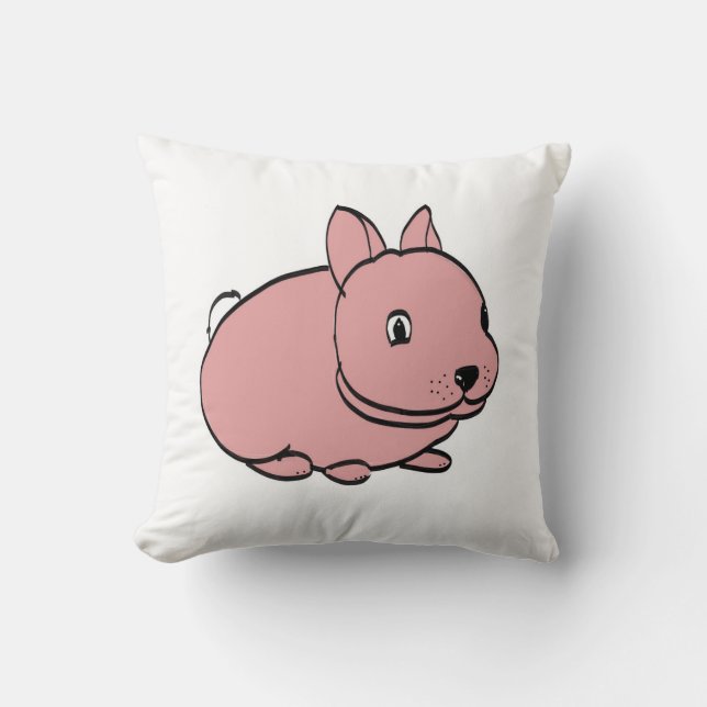design de Coelho Rosa em almofada (Frente)