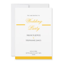 Design de Convite de Casamento Elegante Dourado e 