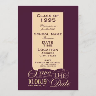 Design de convite de reunião de classe