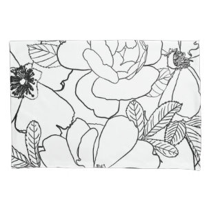 Design de Desenho de Linha Floral de Rosas Elegant