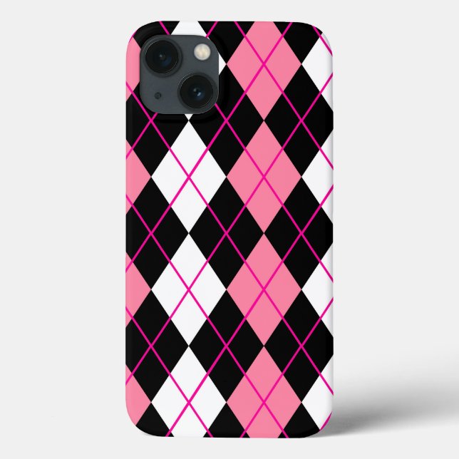 Design de Diamante de Argyle Branco-Rosa (Verso)