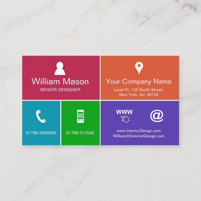 Design de Estilo Metro Moderno legal - Cartão de v (Frente)