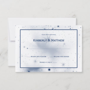 Design de Estrelas Navy Branco RSVP
