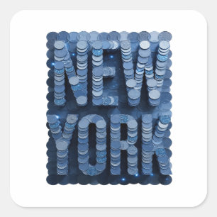 Design de etiqueta azul personalizada de NOVA YORK