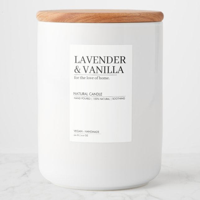 Design de etiqueta de produto de velas (Frente)