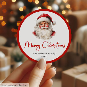 Design de etiqueta vintage de Natal feliz com Papa