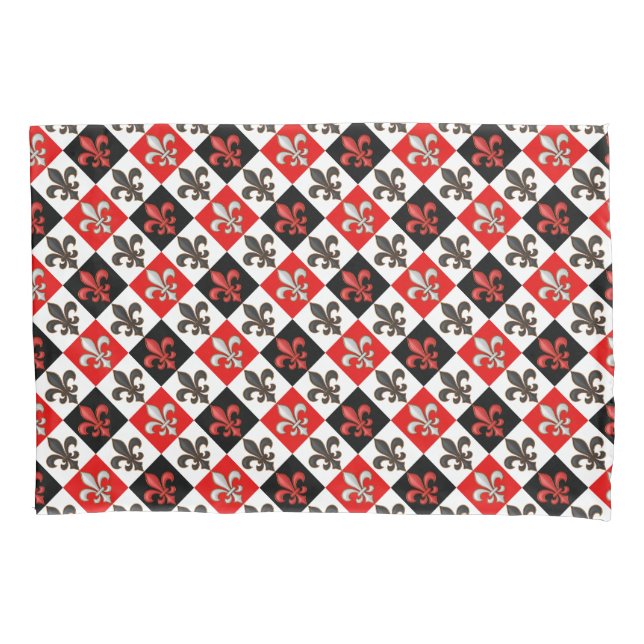 Design de Fleur-de-lis, branco-preto-vermelho (Frente)