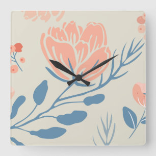 Design de flor elegante no relógio de parede