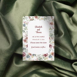 Design de floral romântico para salvar o cartão de