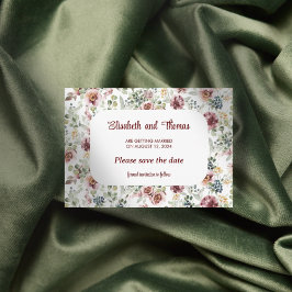 Design de floral romântico para salvar o cartão de