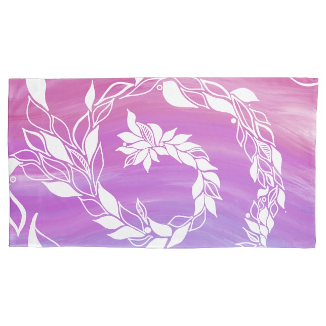 design de folha abstrato sobre fundo rosa (Frente)