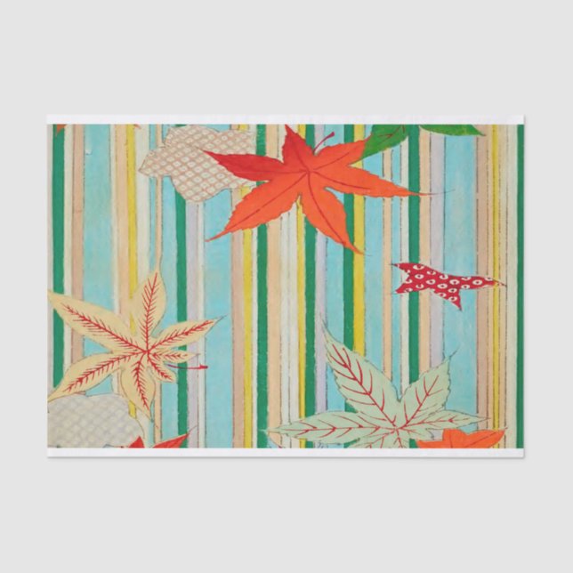 Design de Folha Antiquada - Papel Tecido para Arra (Frente )