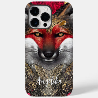 Design de Fox Dourada e Vermelha personalizável