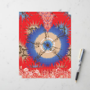 design de fundo vermelho com círculo azul