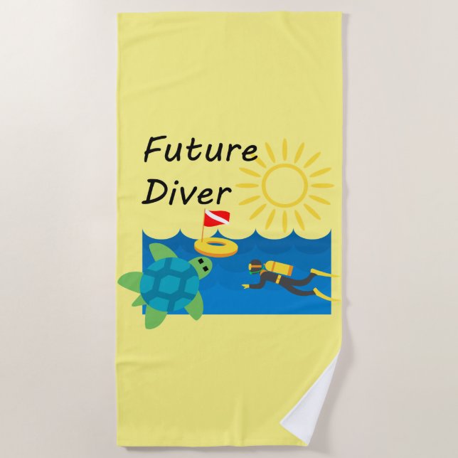 Design de Futuro Diver - Toalha de Praia (Frente)