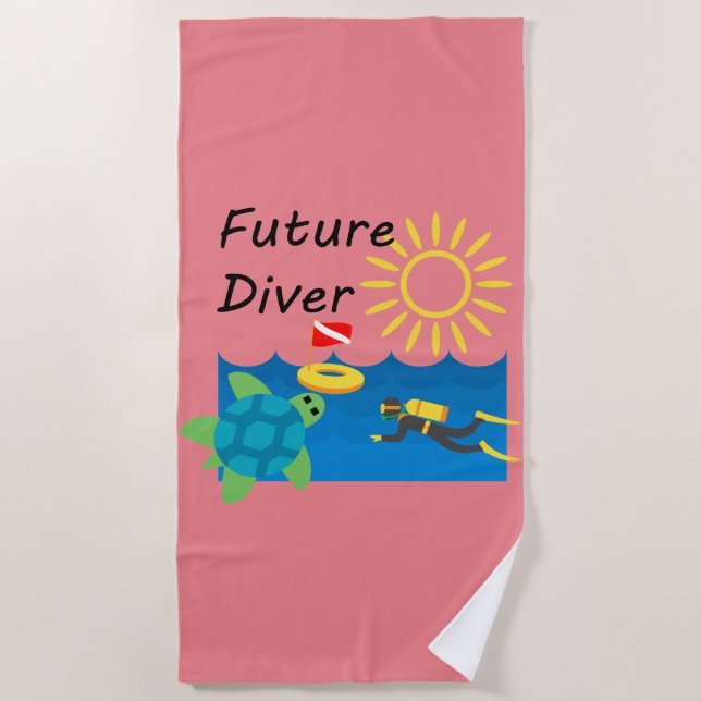 Design de Futuro Diver - Toalha de Praia (Frente)
