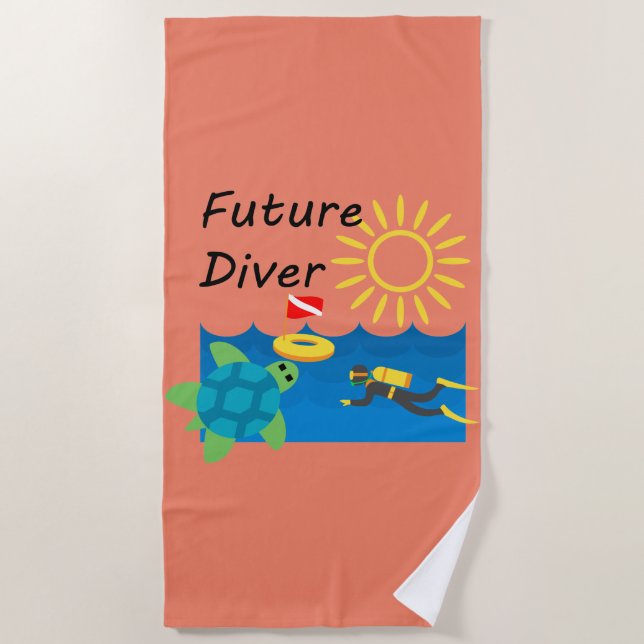Design de Futuro Diver - Toalha de Praia (Frente)