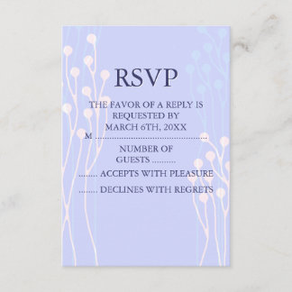 Design de Galho Azul e Branco RSVP