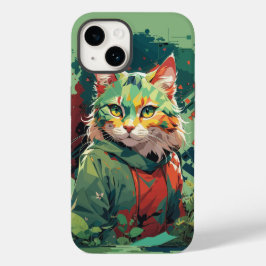 Design de Gato com Salpicos de Cores Fantasia Fofo