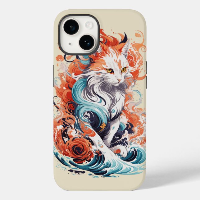 Design de Gato Fofo em Estilo Neo Tradicional (Verso)