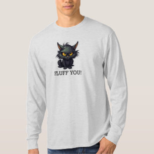 Design de Gato Negro Bebê - Camisa de Capa Longa B