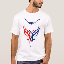 Design de Gato Tribal - Camiseta Abstrata Vermelha