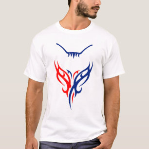 Design de Gato Tribal - Camiseta Abstrata Vermelha