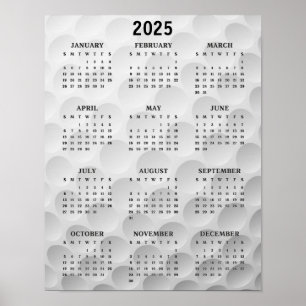 Design de Golf 2025 - Poster de Calendário