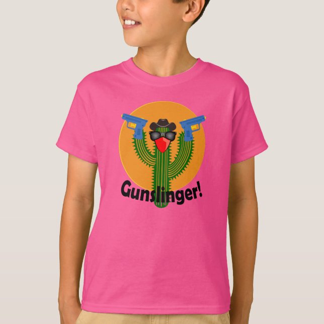 Design de Gunslinger Cactus - Camisa Básica Para C (Frente)