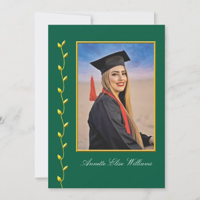 design de hera dourada com anúncio de graduação de (Frente)