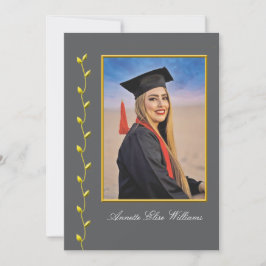 design de hera dourada com anúncio de graduação de