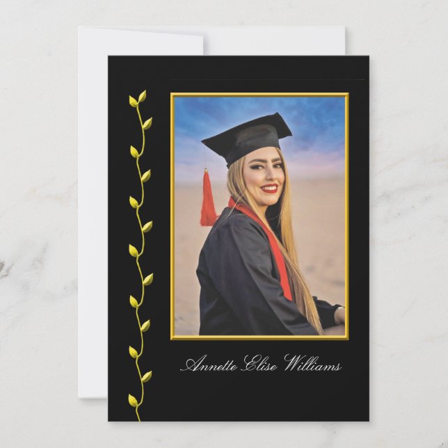 design de hera dourada com anúncio de graduação de (Frente)