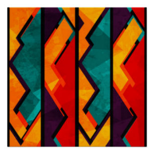 Design de Impressão de padrão com várias cores 