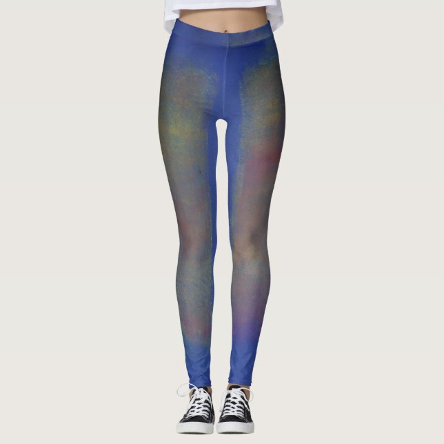 Design de Leggings Azuis de Cor do felpudo. (Frente)