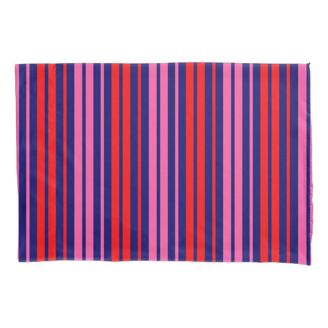 Design de Listras Verticais Azul Marinho Rosa Verm (Frente)