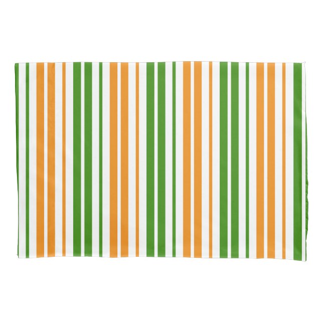 Design de Listras Verticais Laranja Branco Verde   (Frente)