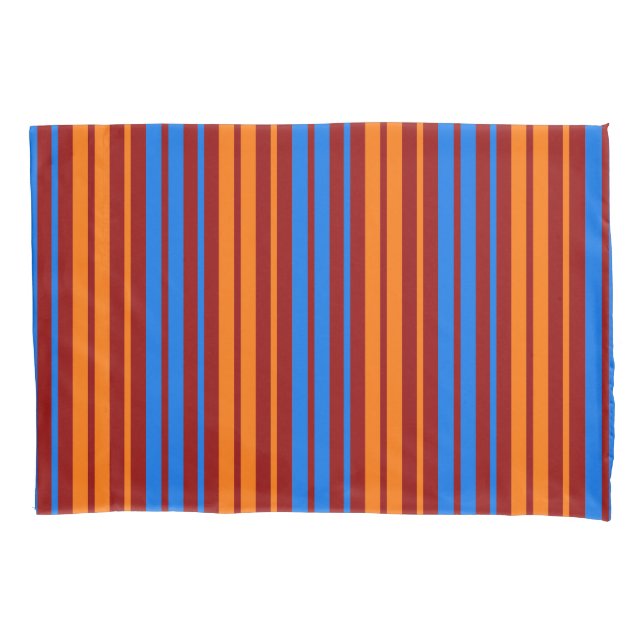Design de Listras Verticais Laranja Vermelho Azul  (Frente)