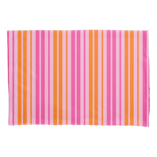 Design de Listras Verticais Rosa e Laranja (Frente)