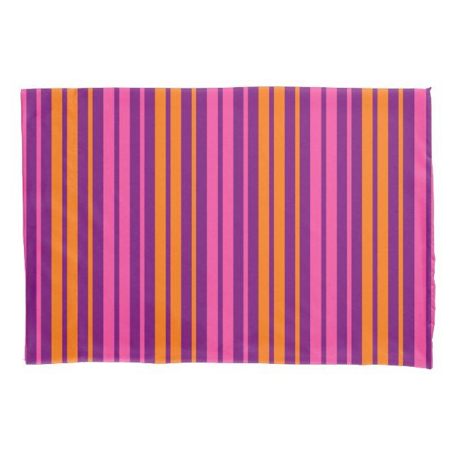 Design de Listras Verticais Roxo Rosa Laranja   (Frente)