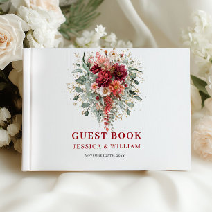Design de Livro de Visitas de Casamento Chic Burgu